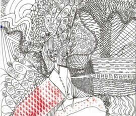 Armrot 24.09.2016 29,4 x 21 cm Fineliner + Acryl auf Papier