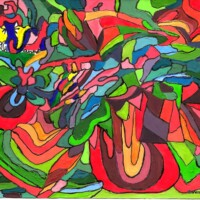 Mikropuzzle 11.08.2003-23.09.2022 19,8 x 14,8 cm Wasserfarbe + Marker auf Papier