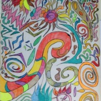 Octupussy 13.12. - 15.12.2001 56 x 42 cm Buntstift + Tusche auf Papier