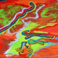 Onthebeach 20.01. - 22.01.2003 44 x 30 cm Acryl auf Kartonpapier