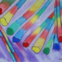 Pency 00.00.2004 63 x 44 cm Gouache + Pastellkreide auf Papier