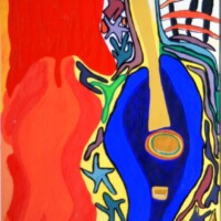 RedBlues 04.02. - 19.02.2003 42 x 29,5 cm Acryl + Plaka auf Papier