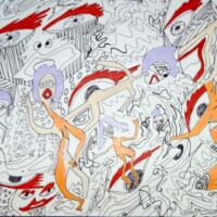 Scare 11.09.2015 42 x 29,5 cm Acryl + Tinte auf Papier