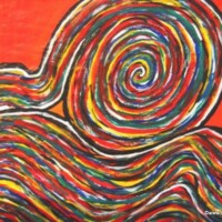 SnakeInProgress 11.03.2002 42 x 29,5 cm Acryl auf Papier