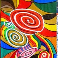 Squirly 00.02.2003 44 x 30 cm Acryl + Plaka auf Papier