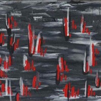 Strohfeuer 01.08.2003 29,7 x 21 cm Acryl auf Karton