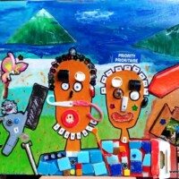 Two People 25.11.-30.11.2023 39,5x29,4cm Acryl Collage auf Karton