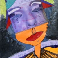 Wer? 20.08.2013 42 x 29 cm Acryl + Foto + Lipgloss auf Papier