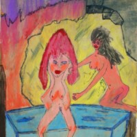 WiegehtesDir? 17.11.2013 44 x 29,5 cm Acryl + Pastellkreide + Feder auf Papier