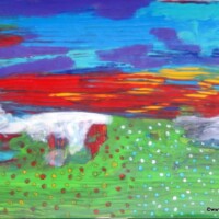 Windhund 25.08.2013 42 x 29,5 cm Acryl + Füllfeder auf Karton