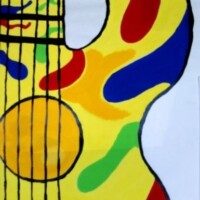 Y-itarre 00.00.2002 56 x 28 cm Acryl + Plaka auf Papier