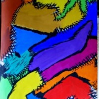 Zugenäht 04.01.2002 56 x 42 cm Wasserfarbe auf Papier