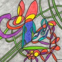 Verwunschen 05.08.2016 29,4 x 21 cm Buntstifte + Marker auf Papier