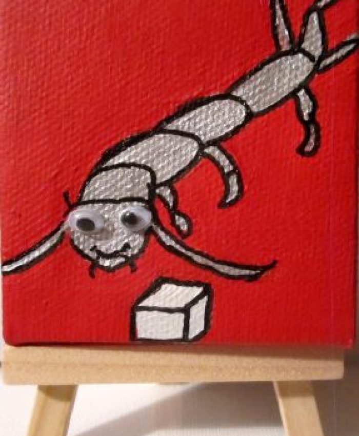 SilverFish	21.11.2015	7 x 7 cm	Acryl + Marker auf Leinwand + Staffel
