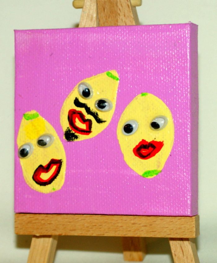 Zitronen	09.09.2012	7 x 7 cm	Acryl + Varnish auf Leinwand + Staffel
