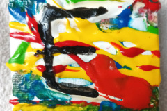 E 10.11.2025 7 x 7 cm Acryl + Varnish auf Leinwand + Staffel