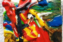 F 10.11.2025 7 x 7 cm Acryl + Varnish auf Leinwand + Staffel