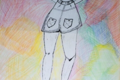 ShortGirl	00.00.2001	56 x 42 cm	Buntstift + Tusche auf Papier