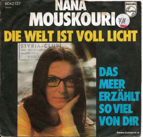 Nana Mouskouri ‎– Die Welt Ist voll Licht 1976 Single