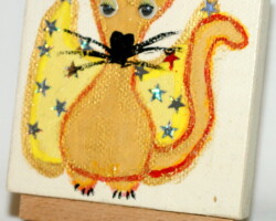 Angelcat 04.08.2012 8 x 8 cm Acryl + Varnish auf Leinwand + Staffel