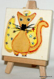 Angelcat 04.08.2012 8 x 8 cm Acryl + Varnish auf Leinwand + Staffel