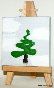 Baum 22.12.2011 7 x 7 cm Acryl auf Leinwand + Staffel