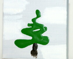 Baum 22.12.2011 7 x 7 cm Acryl auf Leinwand + Staffel