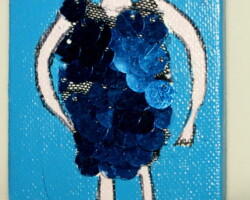 Blue-P-Lady 22.09.2012 9 x 7 cm Acryl + Varnish auf Leinwand + Staffel