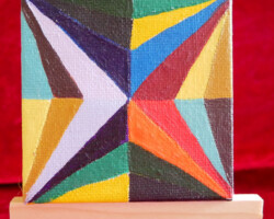 Colorstar 16.03.2015 7 x 7 cm Acryl + Varnish auf Leinwand + Staffel Bluesanne Mini Colorstar