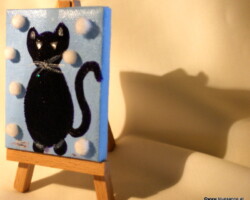 DiamondSnowCat 17.11.2012 9 x 6 cm Acryl + Varnish auf Leinwand + Staffel