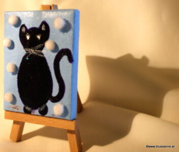 DiamondSnowCat 17.11.2012 9 x 6 cm Acryl + Varnish auf Leinwand + Staffel