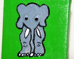 Elefant 17.11.2012 7 x 7 cm Acryl + Varnish auf Leinwand + Staffel
