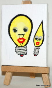 Glühbirnern 06.09.2012 9 x 6 cm Acryl + Varnish auf Leinwand + Staffel