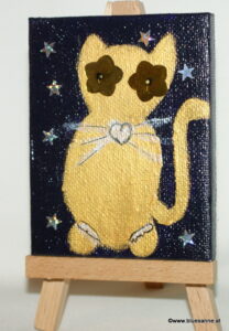 GoldenEyeCat 27.11.2012 9 x 6 cm Acryl + Varnish auf Leinwand + Staffel