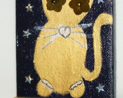 GoldenEyeCat 27.11.2012 9 x 6 cm Acryl + Varnish auf Leinwand + Staffel