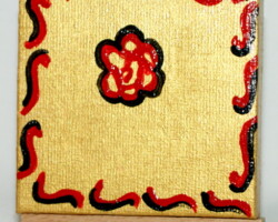 GoldenRose 00.12.2011 7 x 7 cm Acryl + Plaka + Varnish auf Leinwand + Staffel