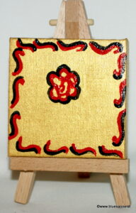 GoldenRose 00.12.2011 7 x 7 cm Acryl + Plaka + Varnish auf Leinwand + Staffel