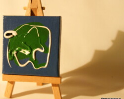 GreenFant 15.07.2011 7 x 7 cm Acryl + Abtönfarbe auf Leinwand + Staffel