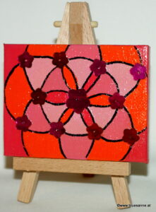 Hippy 22.09.2012 9 x 7 cm Acryl + Varnish auf Leinwand + Staffel