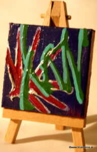 JungleGroove 00.10.2011 7 x 7 cm Acryl + Abtönfarbe + Varnish auf Leinwand + Staffel