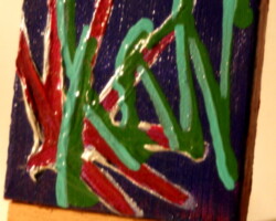 JungleGroove 00.10.2011 7 x 7 cm Acryl + Abtönfarbe + Varnish auf Leinwand + Staffel