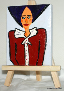 Lady Bluse 16.02.2016 9 x 7 cm Acryl auf Leinwand + Staffel