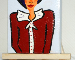 Lady Bluse 16.02.2016 9 x 7 cm Acryl auf Leinwand + Staffel