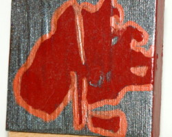 Leber 00.00.2011 7 x 7 cm Acryl + Abtönfarbe + Varnish auf Leinwand + Staffel