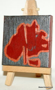 Leber 00.00.2011 7 x 7 cm Acryl + Abtönfarbe + Varnish auf Leinwand + Staffel