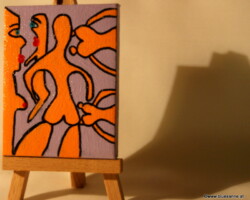 MiniCyclamNaked 23.03.2013 9 x 7 cm Acryl + Marker auf Leinwand + Staffel
