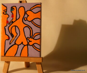MiniCyclamNaked 23.03.2013 9 x 7 cm Acryl + Marker auf Leinwand + Staffel