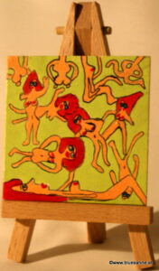 MiniGreenNaked 20.03.2013 7 x 7 cm Acryl auf Karton + Staffel