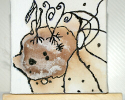 Mondherz 29.04,2016 6 x 6 cm Acryl + Tinte auf Leinwand + Staffel