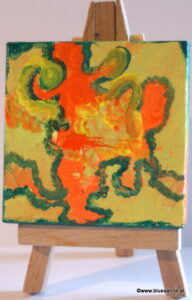 Olfa 02.10.2014 7 x 7 cm Acryl + Varnish auf Leinwand + Staffel